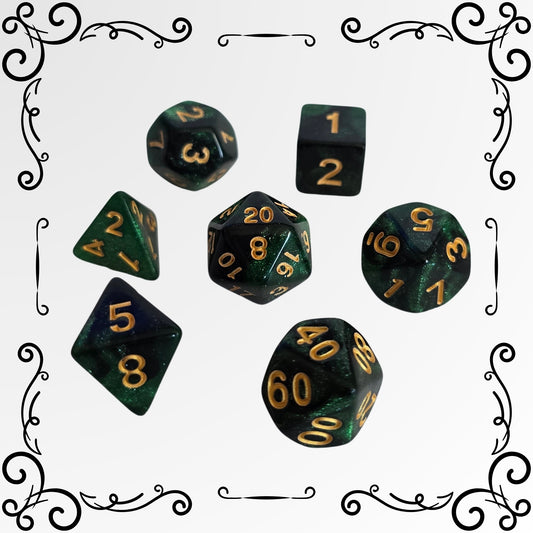 Jade Eclipse FRP Zar Seti – DND, RPG Dice Set