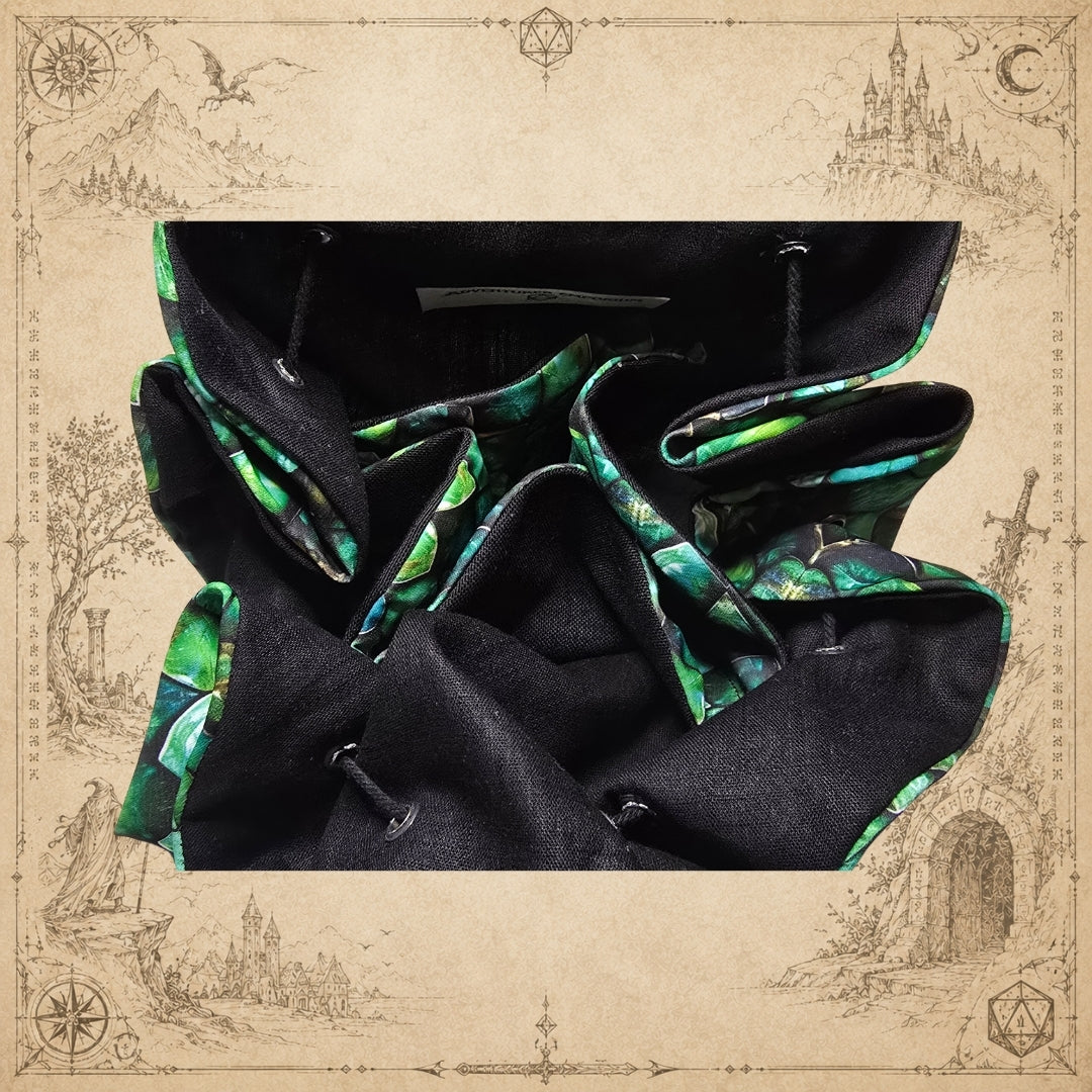 Dragon Scale Dice Bag – Emerald Bölmeli Zar Kesesi