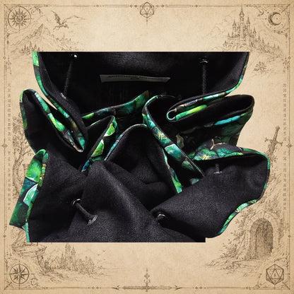 Dragon Scale Dice Bag – Emerald Bölmeli Zar Kesesi