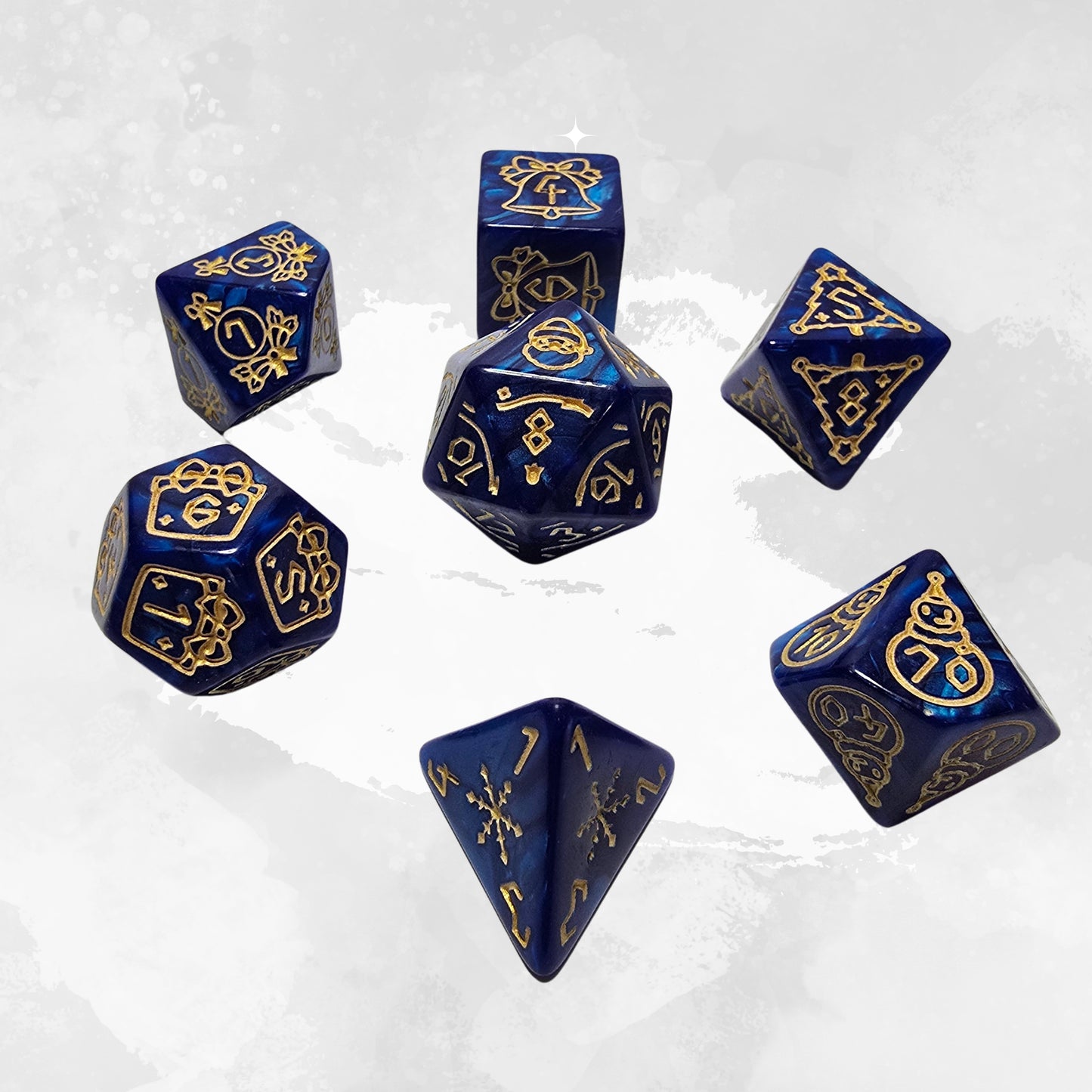 Gilded Midnight Frp Zar Seti – DND, RPG Dice Set