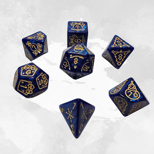 Gilded Midnight Frp Zar Seti – DND, RPG Dice Set