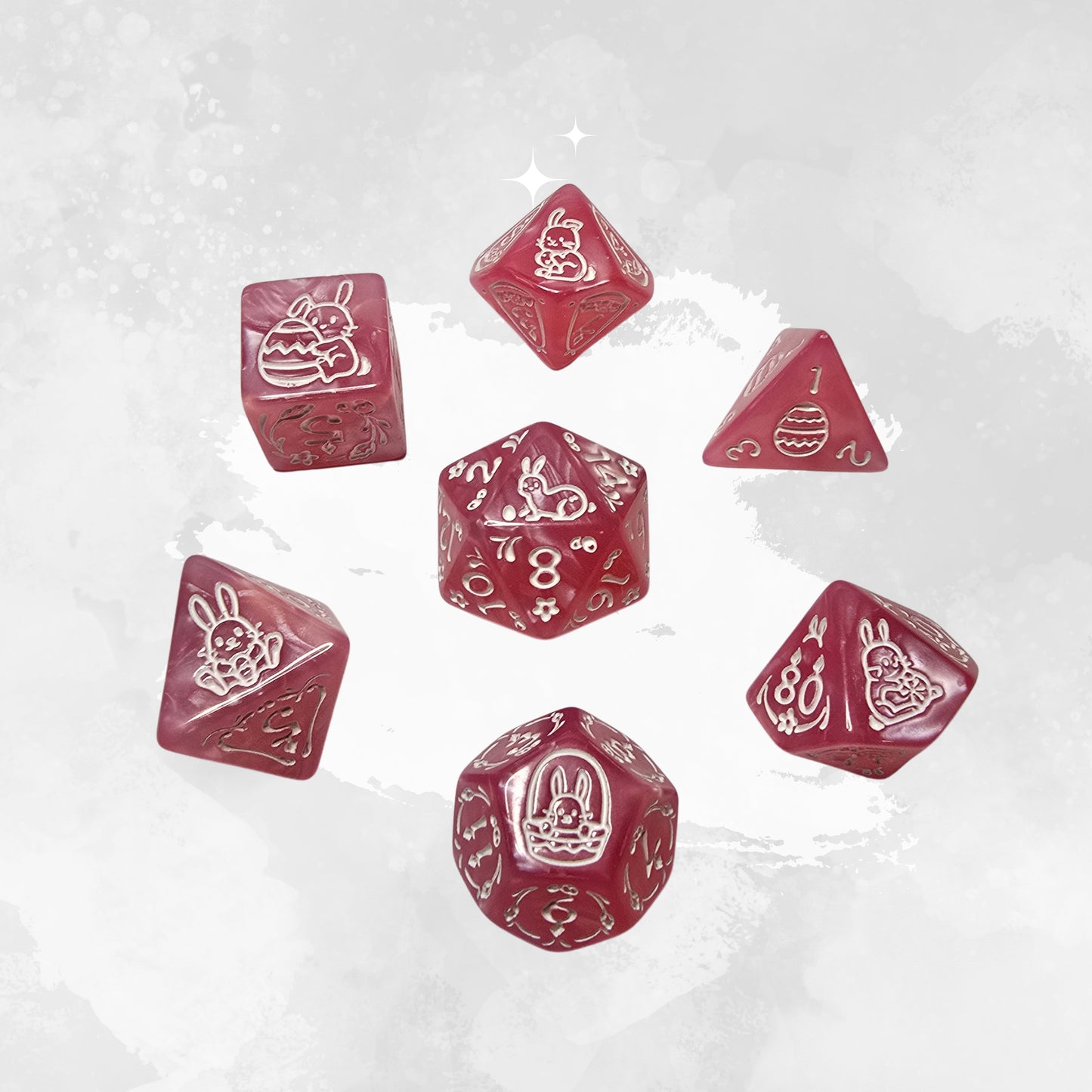 Cotton Candy Bunny Zar Seti – DND, RPG Dice Set