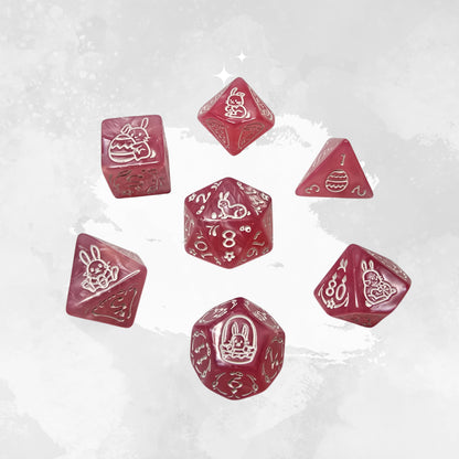 Cotton Candy Bunny Zar Seti – DND, RPG Dice Set