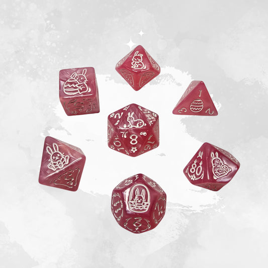 Cotton Candy Bunny Zar Seti – DND, RPG Dice Set