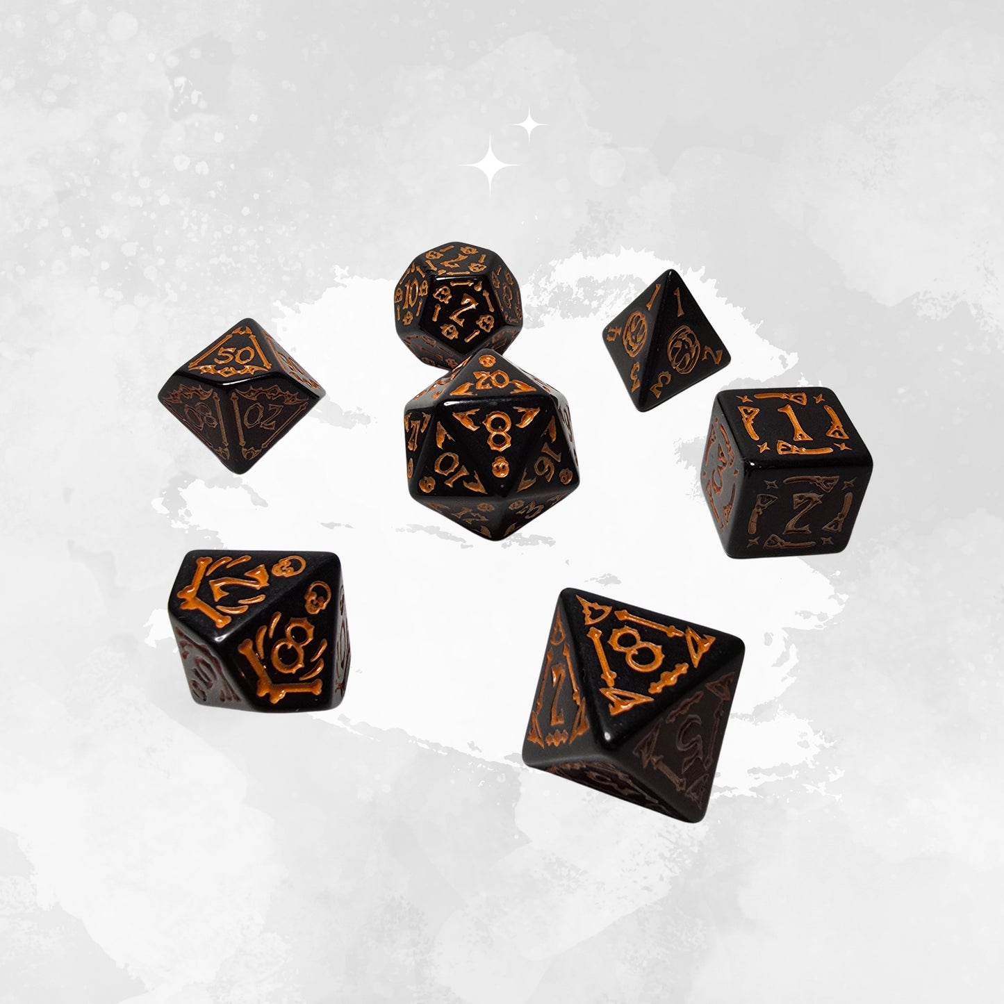Halloween Pumpkin Frp Dice Set - DND, RPG Zar Seti