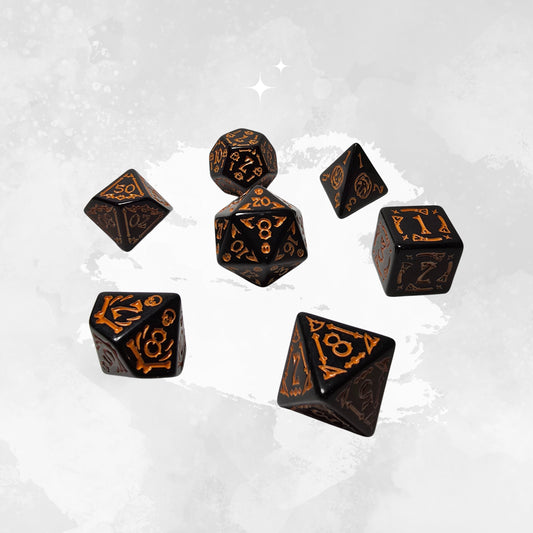 Halloween Pumpkin Frp Dice Set - DND, RPG Zar Seti