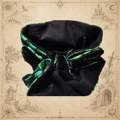 Dragon Scale Dice Bag – Emerald Bölmeli Zar Kesesi