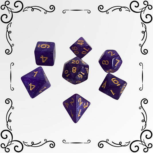 Royal Amethyst FRP Zar Seti – DND, RPG Dice Set