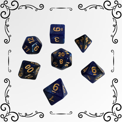 Midnight Sapphire FRP Zar Seti – DND, RPG Dice Set