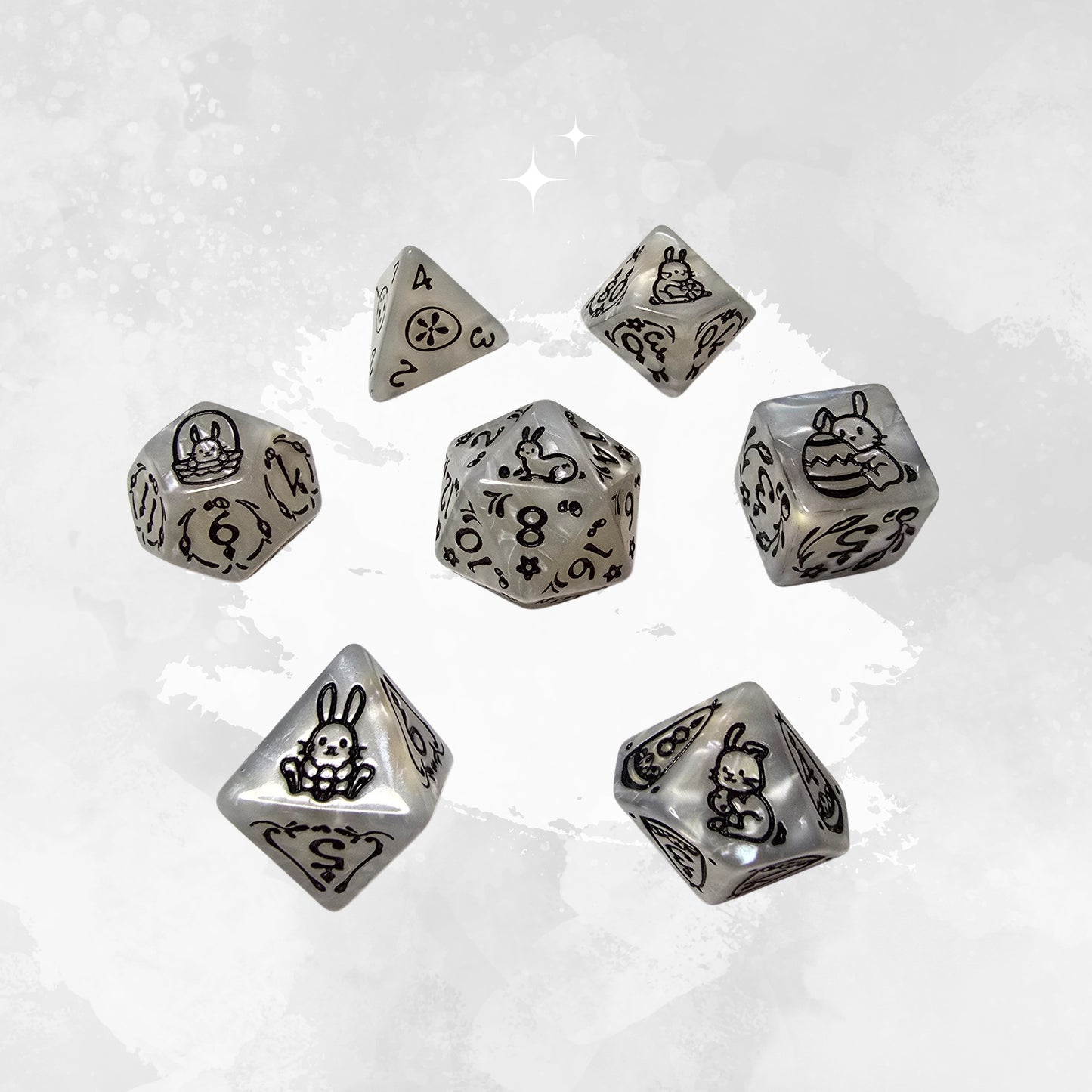 Snow Bunny Frp Zar Seti - DND, RPG Dice Set