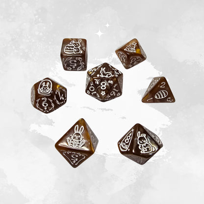 Amber Hare Zar Seti - DND, RPG Dice Set