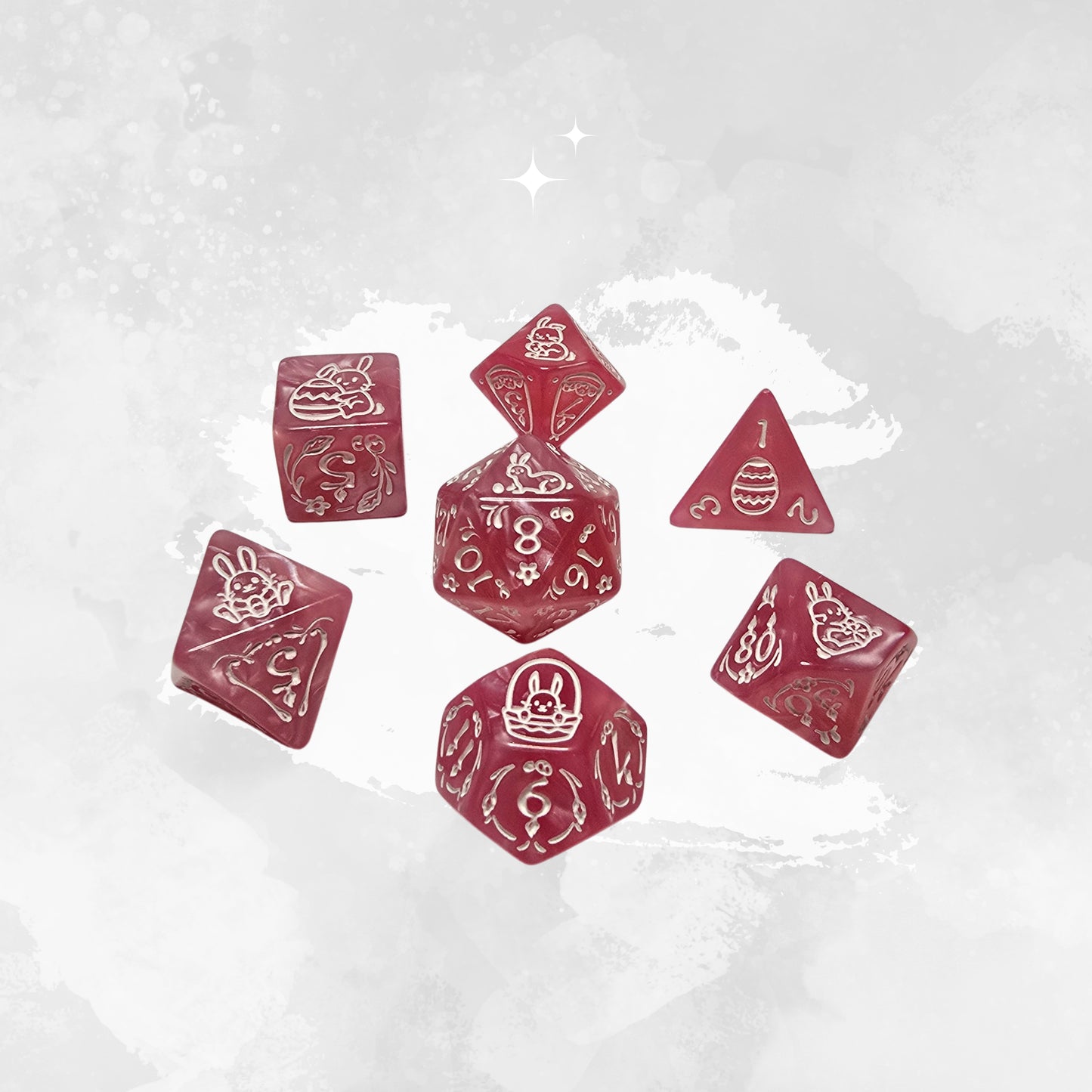 Cotton Candy Bunny Zar Seti – DND, RPG Dice Set