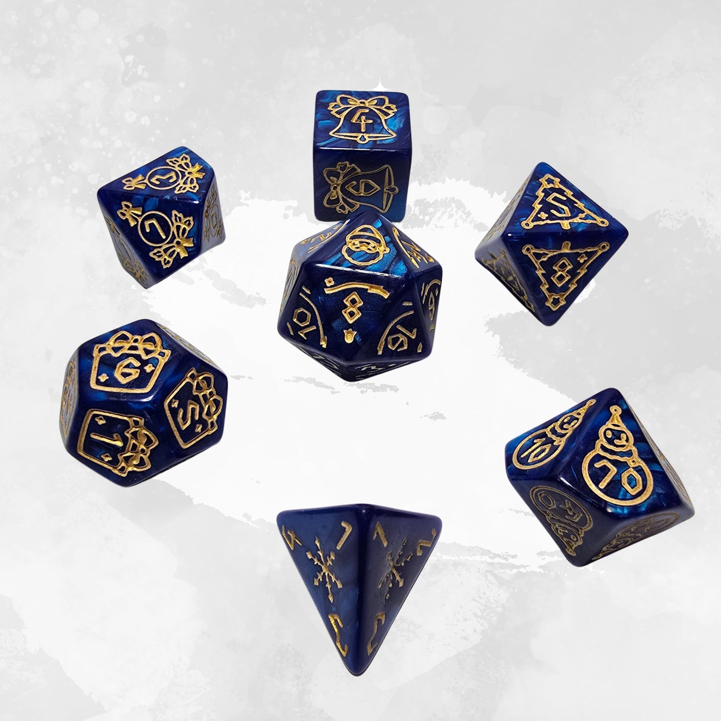 Gilded Midnight Frp Zar Seti – DND, RPG Dice Set