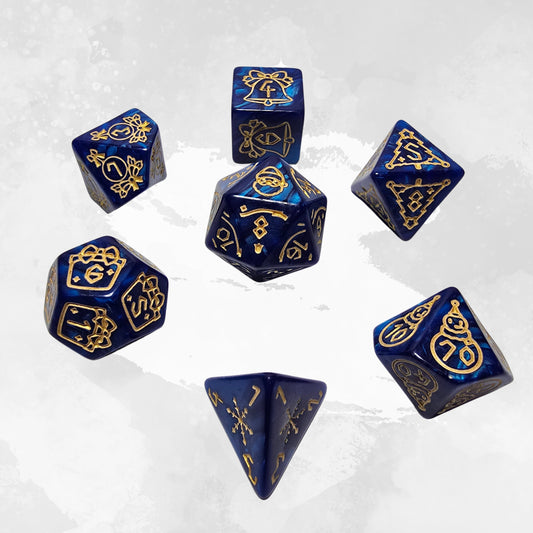 Gilded Midnight Frp Zar Seti – DND, RPG Dice Set