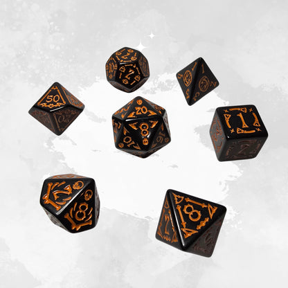 Halloween Pumpkin Frp Dice Set - DND, RPG Zar Seti