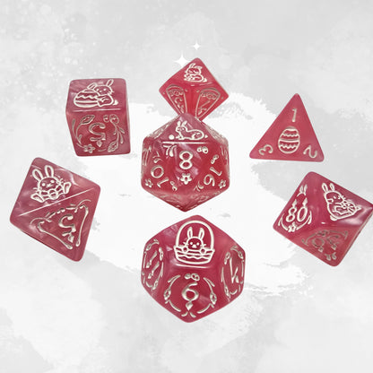 Cotton Candy Bunny Zar Seti – DND, RPG Dice Set