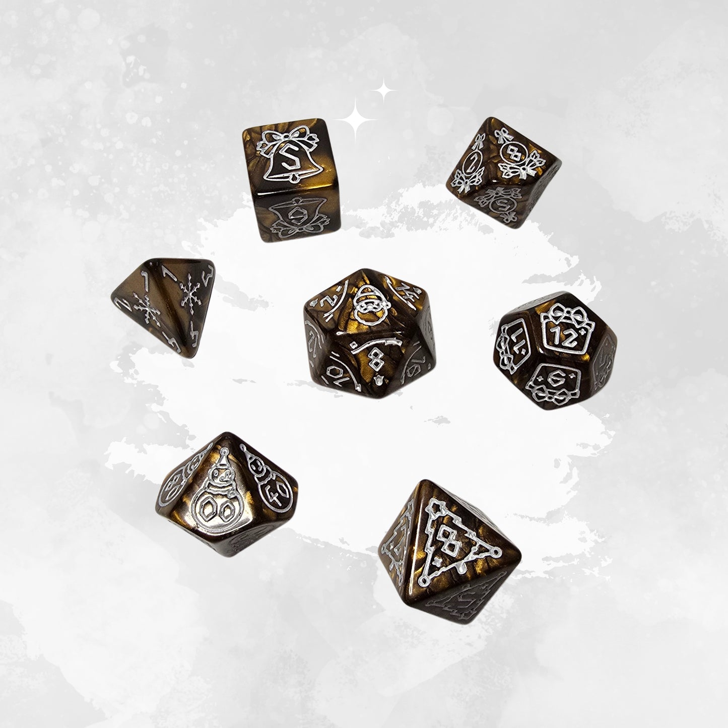 Gilded Winter Frp Zar Seti - DND, RPG Dice Set