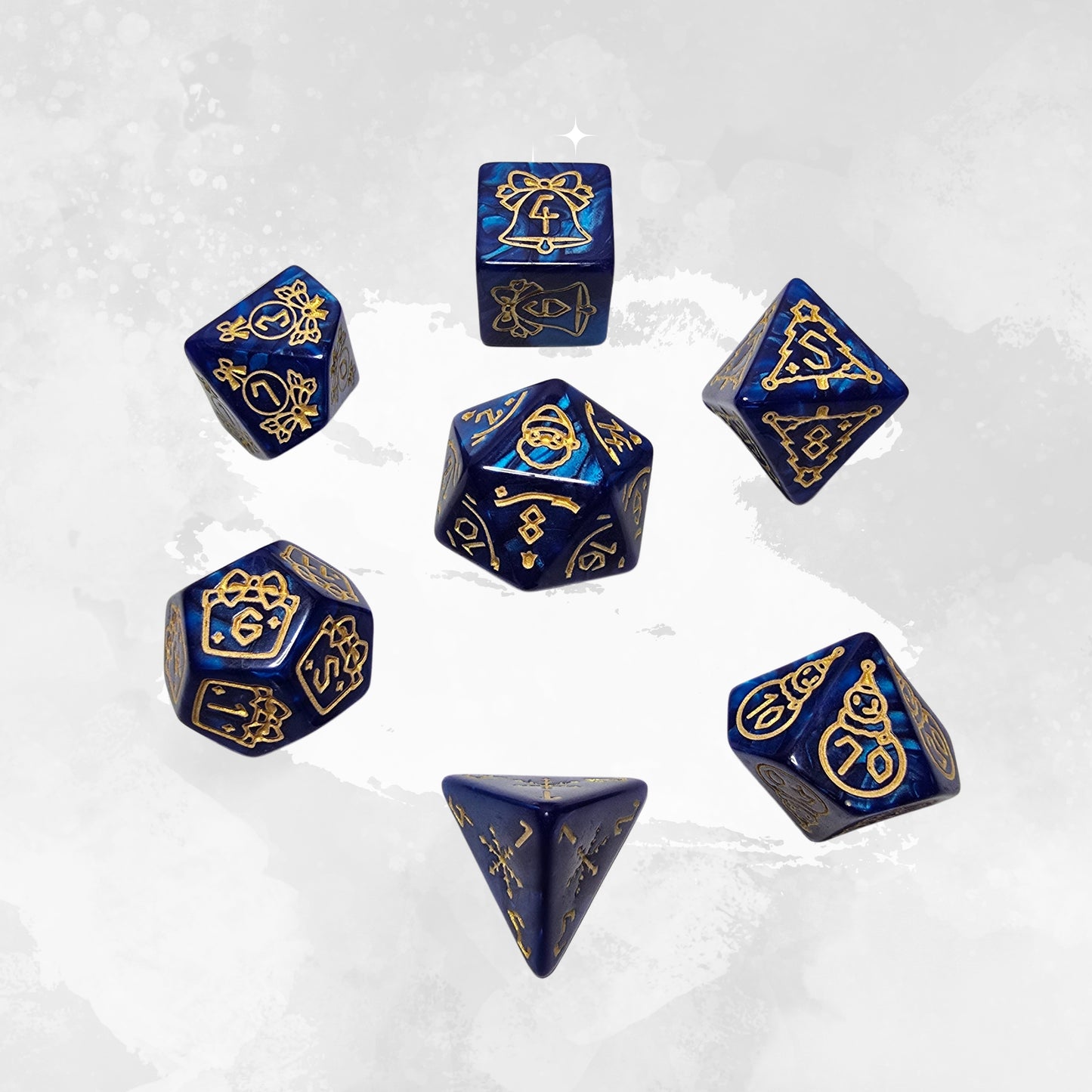 Gilded Midnight Frp Zar Seti – DND, RPG Dice Set