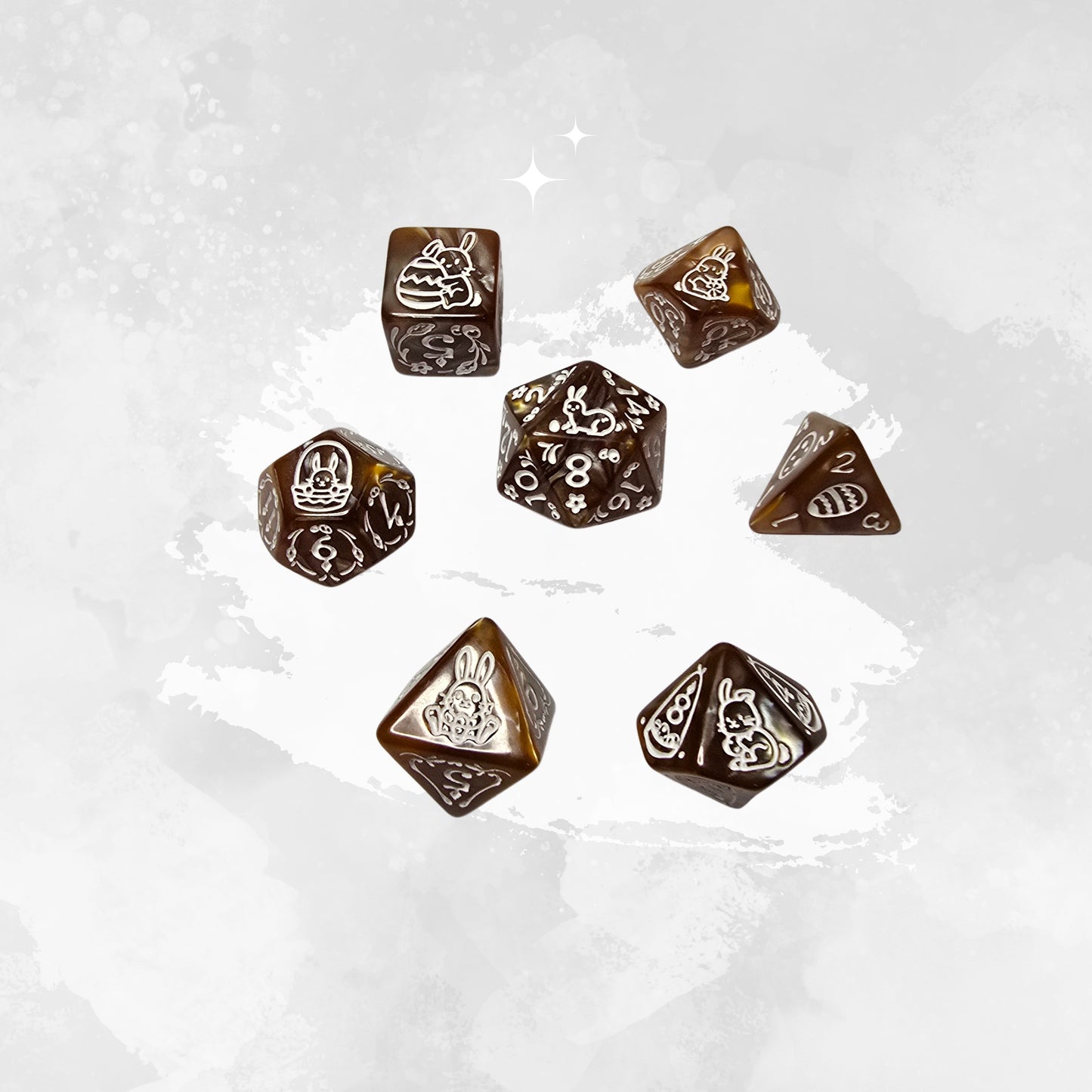 Amber Hare Zar Seti - DND, RPG Dice Set