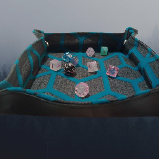 Dice Tray – Mavi Geometrik