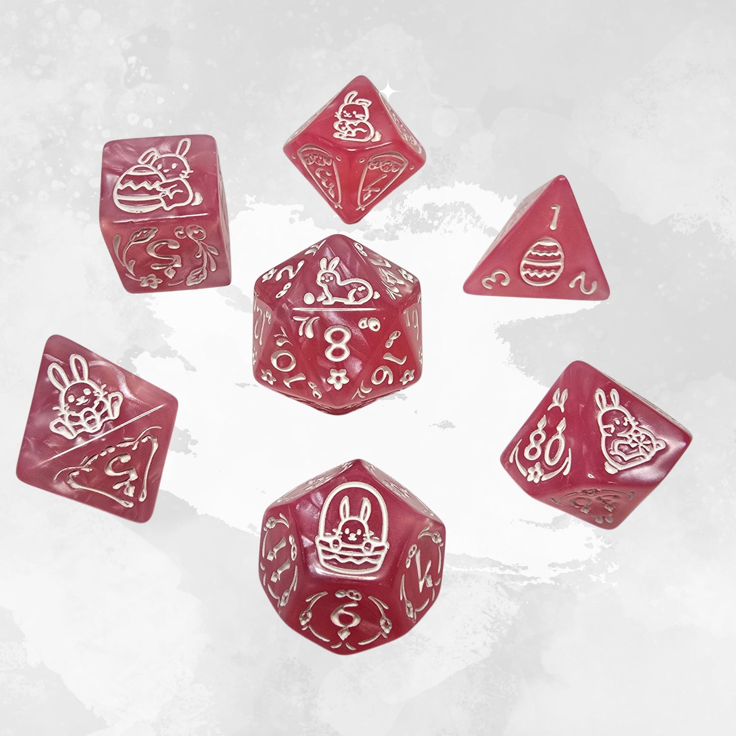 Cotton Candy Bunny Zar Seti – DND, RPG Dice Set