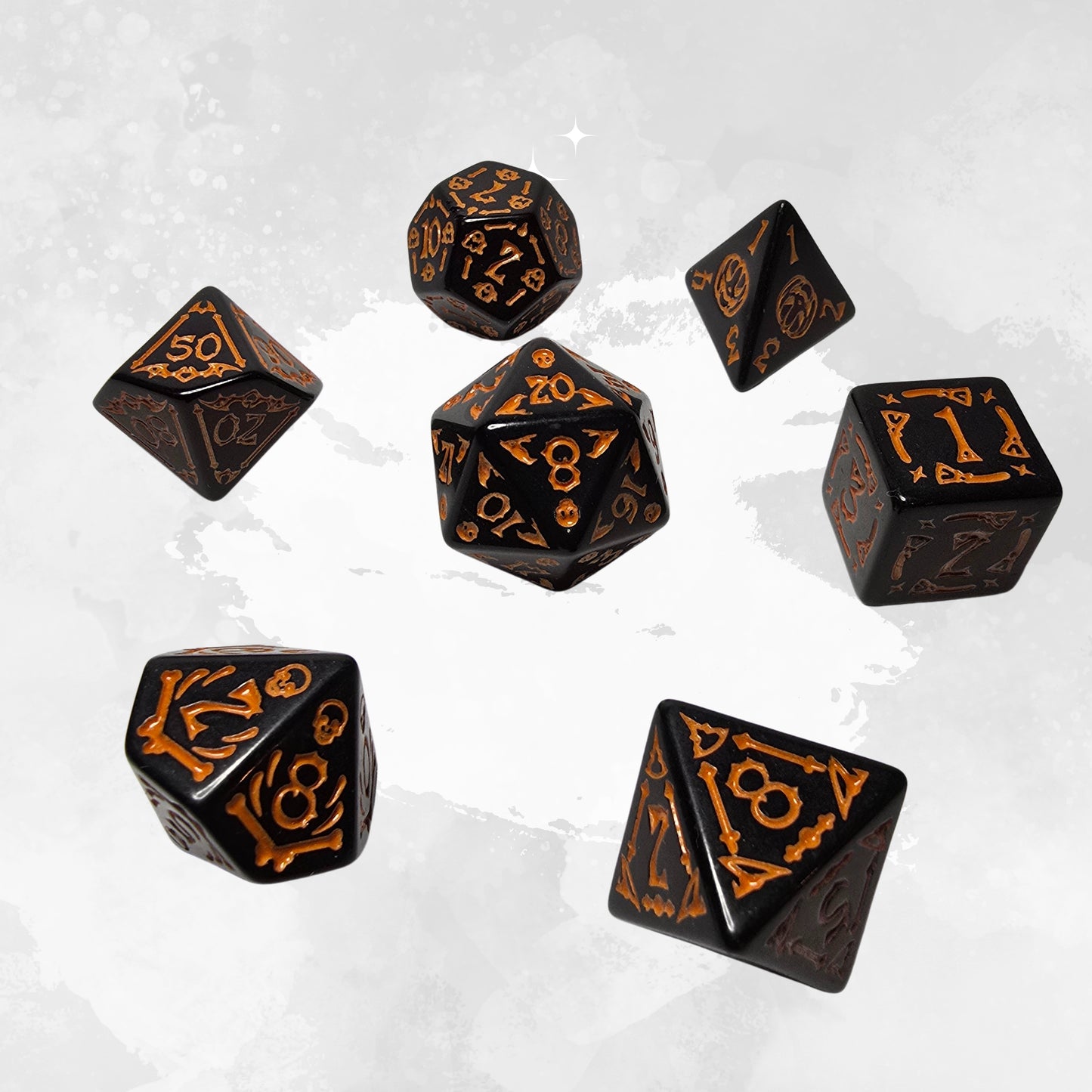 Halloween Pumpkin Frp Dice Set - DND, RPG Zar Seti