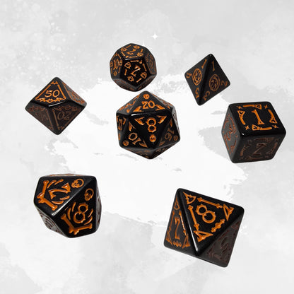 Halloween Pumpkin Frp Dice Set - DND, RPG Zar Seti