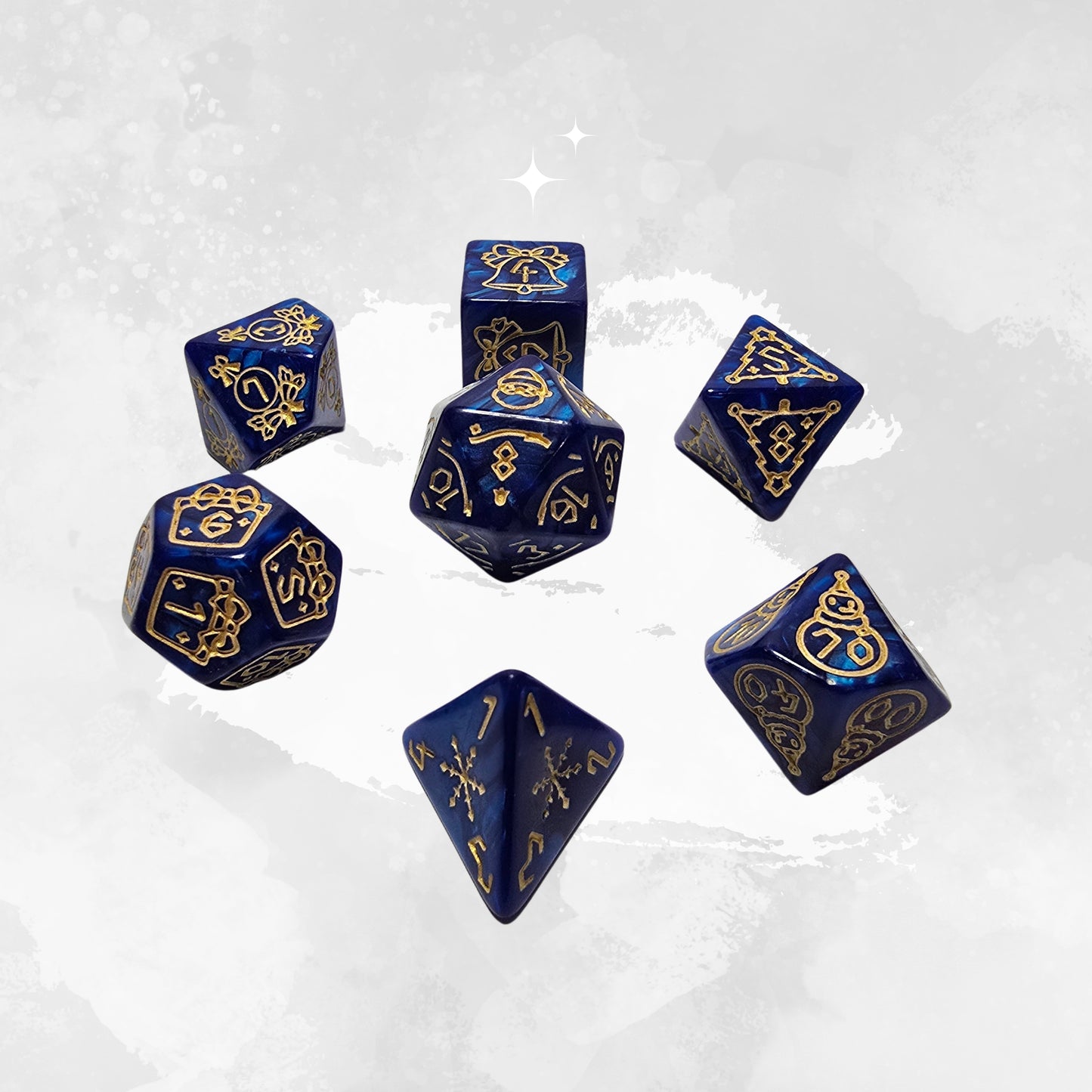 Gilded Midnight Frp Zar Seti – DND, RPG Dice Set