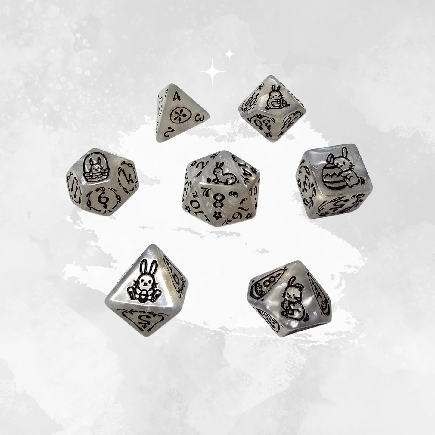 Snow Bunny Frp Zar Seti - DND, RPG Dice Set