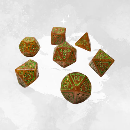 Pumpkin Hex Frp Zar Seti –  DND, RPG Dice Set