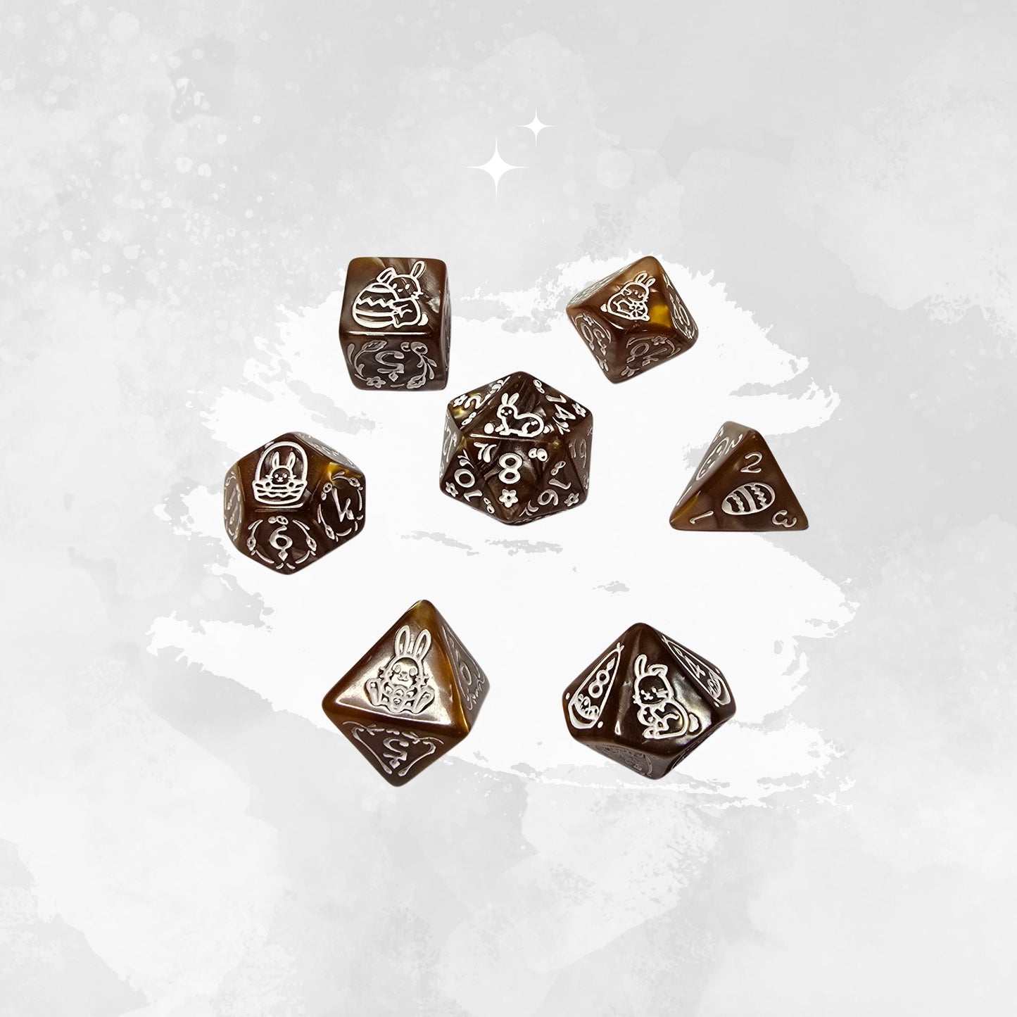 Amber Hare Zar Seti - DND, RPG Dice Set