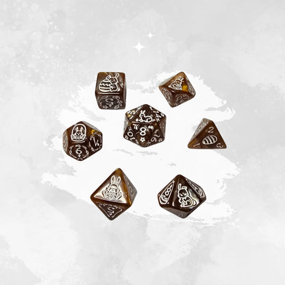 Amber Hare Zar Seti - DND, RPG Dice Set