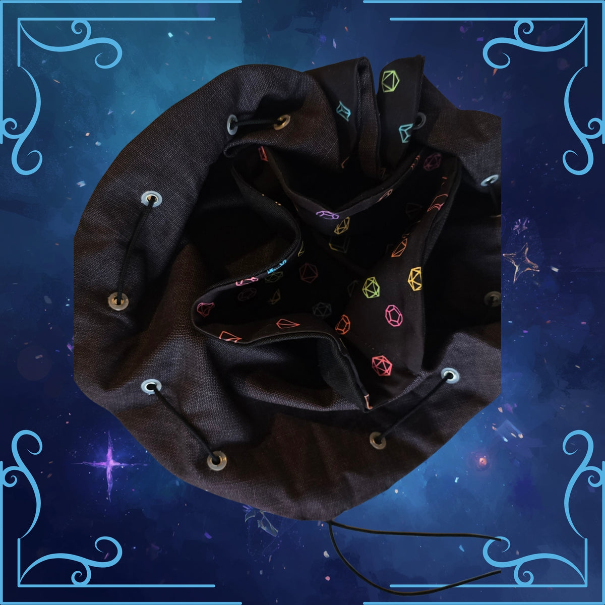 Arcane Dice Bölmeli Zar Kesesi – D&D, FRP ve TTRPG Zar Çantası