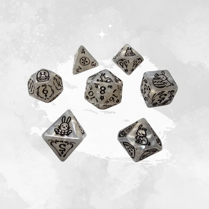 Snow Bunny Frp Zar Seti - DND, RPG Dice Set