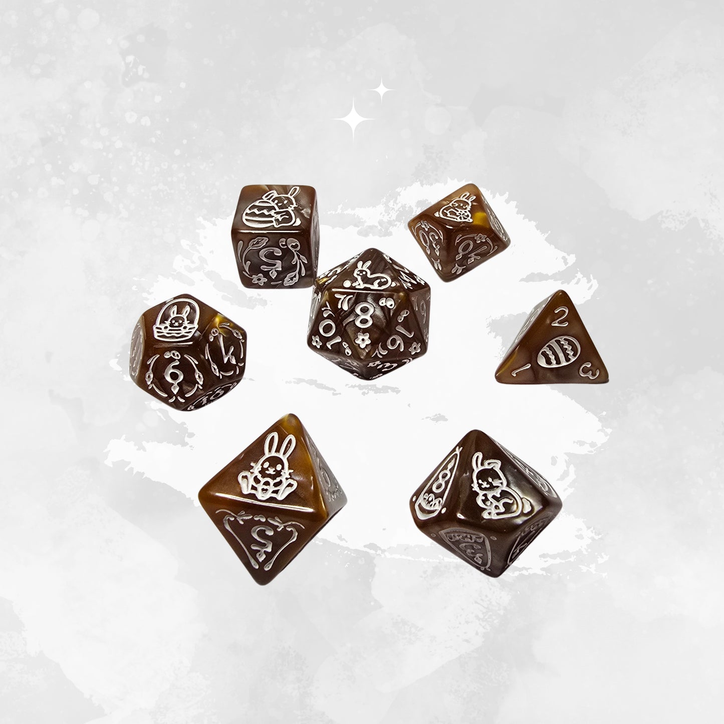 Amber Hare Zar Seti - DND, RPG Dice Set