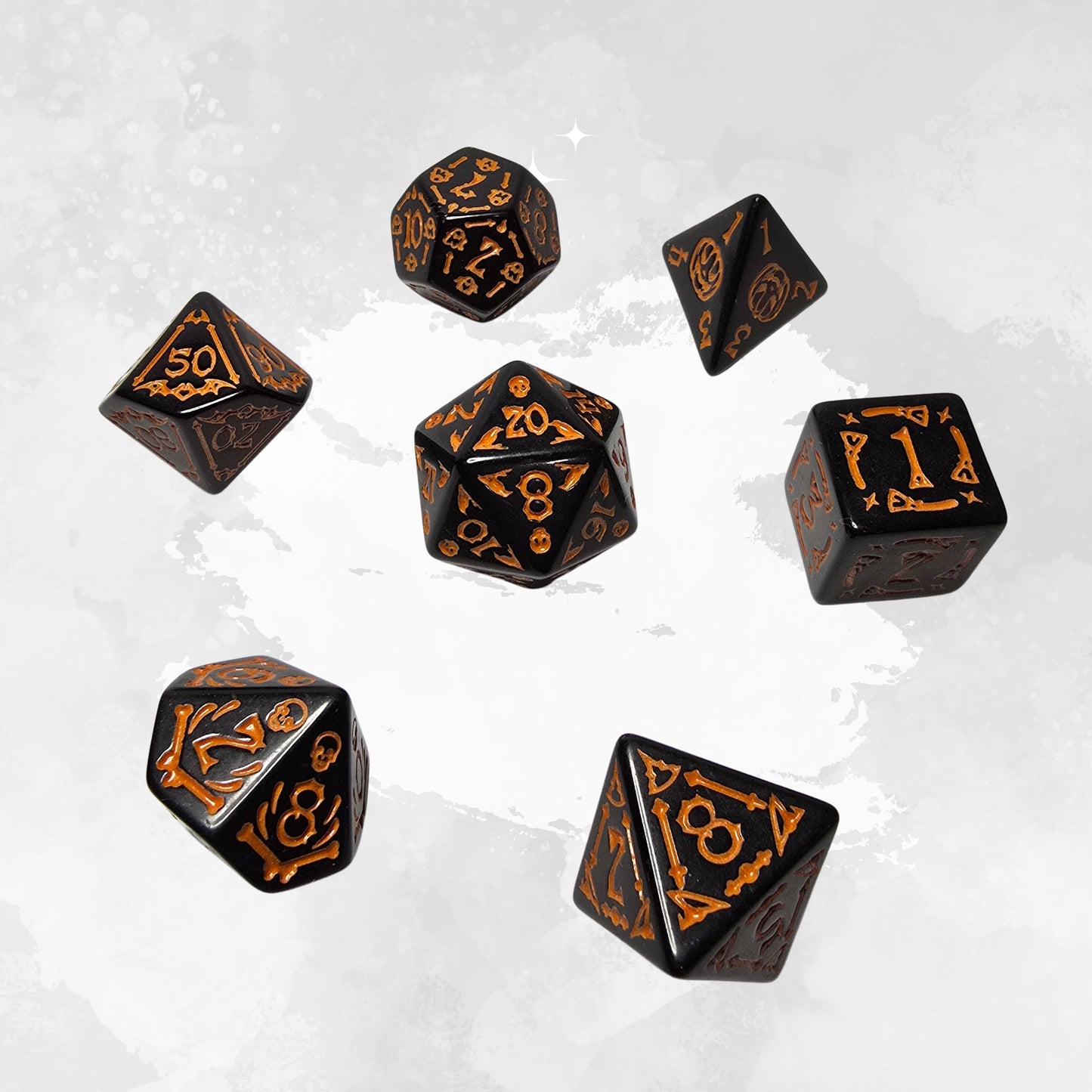 Halloween Pumpkin Frp Dice Set - DND, RPG Zar Seti