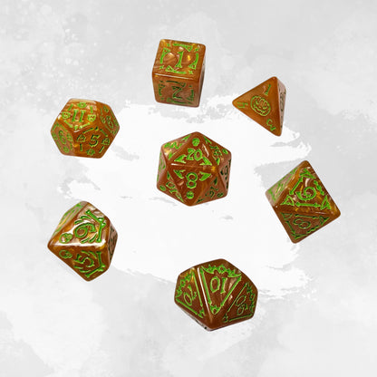 Pumpkin Hex Frp Zar Seti –  DND, RPG Dice Set