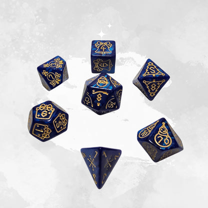 Gilded Midnight Frp Zar Seti – DND, RPG Dice Set