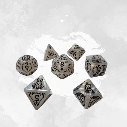 Snow Bunny Frp Zar Seti - DND, RPG Dice Set