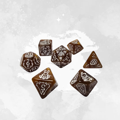 Amber Hare Zar Seti - DND, RPG Dice Set