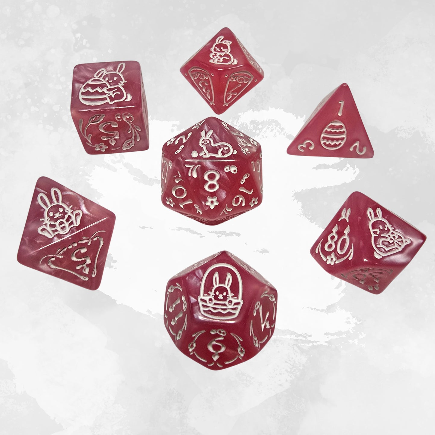 Cotton Candy Bunny Zar Seti – DND, RPG Dice Set