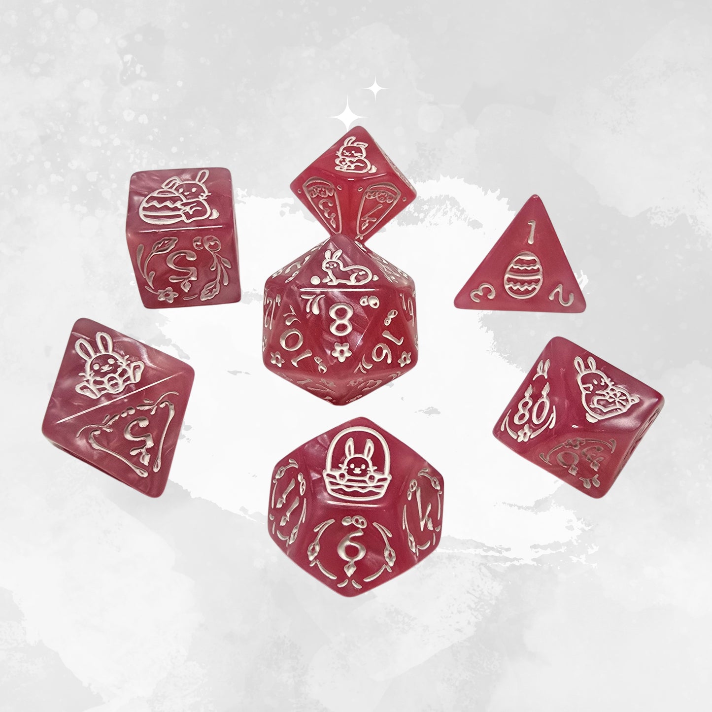 Cotton Candy Bunny Zar Seti – DND, RPG Dice Set