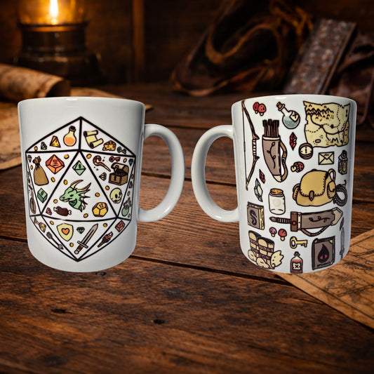 FRP Maceracı Kupa – D20 RPG Temalı Seramik Kupa