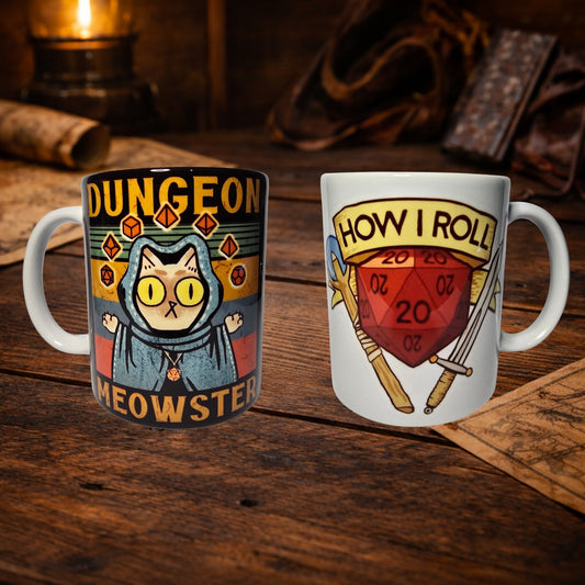 Dungeon Meowster Kupa – DND Temalı Seramik Kupa