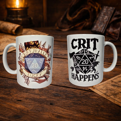 Crit Happens Kupa – DND Zar Temalı Seramik Kupa