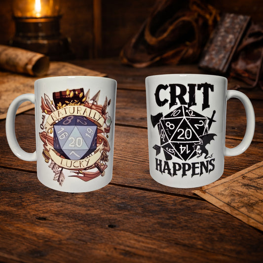 Crit Happens Kupa – DND Zar Temalı Seramik Kupa