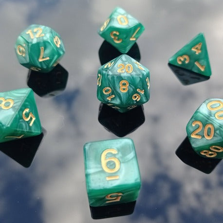 Emerald Dawn Dice Set DnD FRP RPG Zar Seti