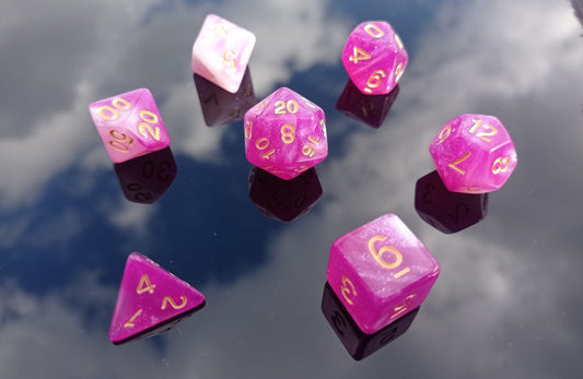 Frosted Bloom Dice Set DnD FRP RPG Zar Seti