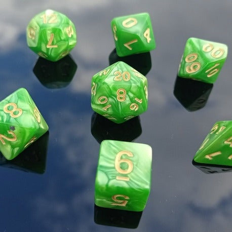 Verdant Whisper Dice Set DnD FRP RPG Zar Seti