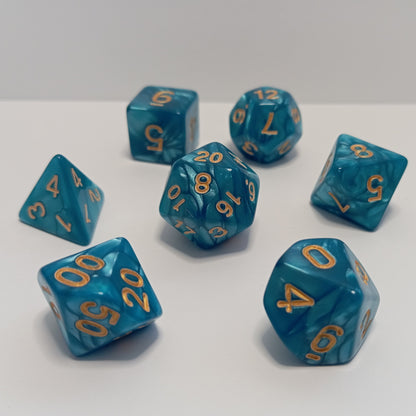 Okyanus Parıltısı  Zar Seti - DND, RPG ve FRP Masaüstü Oyun Zarları